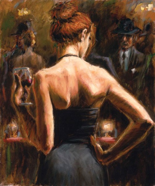 Fabian Perez Girl with Red Hair